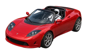 Elon’s red Tesla Roadster with Starman